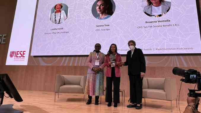 Serena Tosa premiata alla conferenza internazionale Iwec