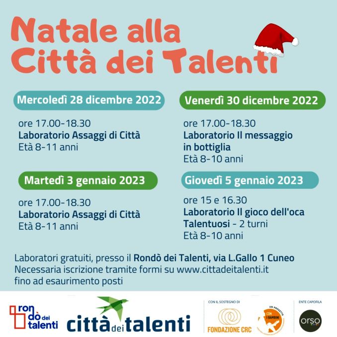 Cuneo: il programma del Natale al Rondò dei talenti 1