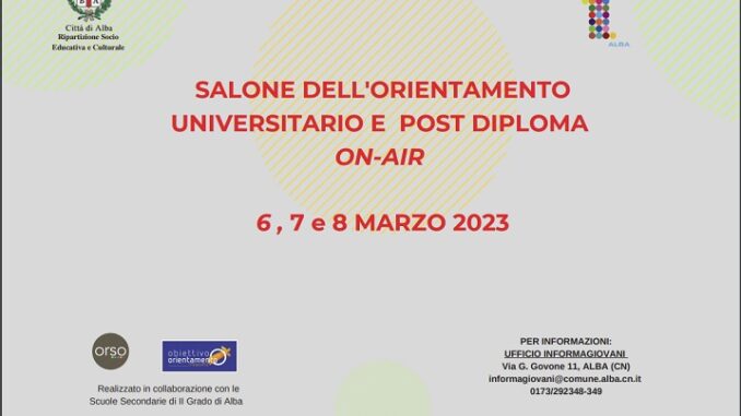 Alba on air 6-7-8 marzo 2023 al Salone dell’Orientamento universitario e post-diploma 1