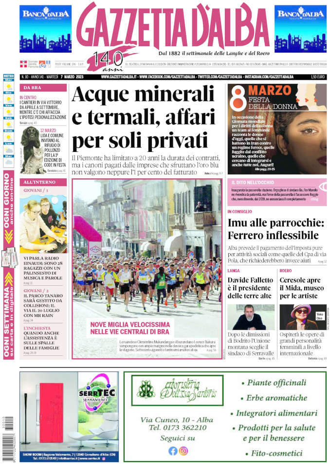 La copertina di Gazzetta d’Alba in edicola martedì 28 febbraio 1