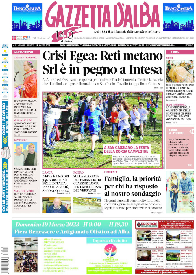 La copertina di Gazzetta d’Alba in edicola martedì 14 marzo