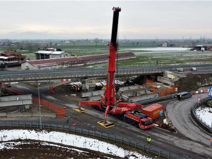 Tangenziale di Fossano, varato il nuovo viadotto Villafalletto