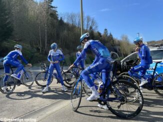 Matteo Sobrero con i gradi da capitano alla Liegi-Bastogne-Liegi