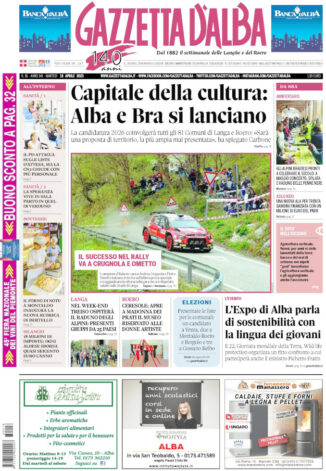 La copertina di Gazzetta d’Alba in edicola martedì 18 aprile