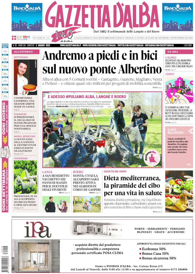 La copertina di Gazzetta d’Alba in edicola già sabato 29 aprile