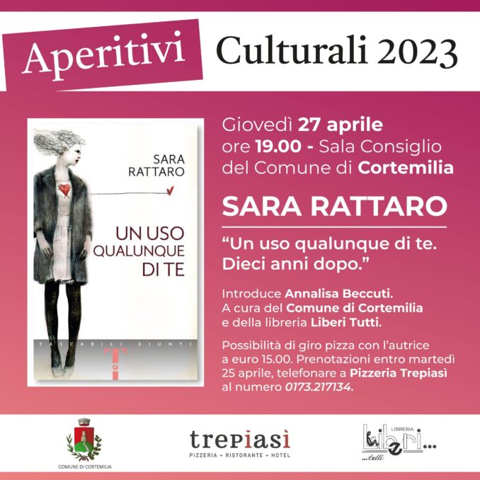 Aperitivo culturale con Sara Rattaro