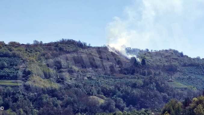 Incendio boschivo a San Rocco Cherasca: spegnimento in corso