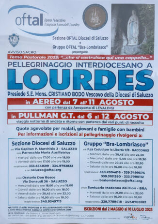 Oftal Bra-Lombriasco prepara il pellegrinaggio a Lourdes