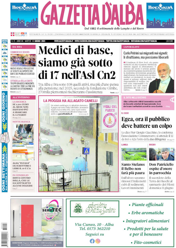 La copertina di Gazzetta d’Alba in edicola martedì 6 giugno
