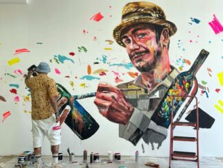 La street art di Max Petrone dal vivo nello show room Decolab di Costigliole