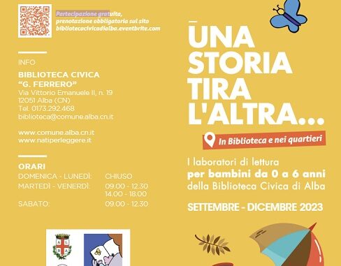 “Una storia tira l’altra”, in Biblioteca e nei quartieri di Alba, dal 14 settembre 2