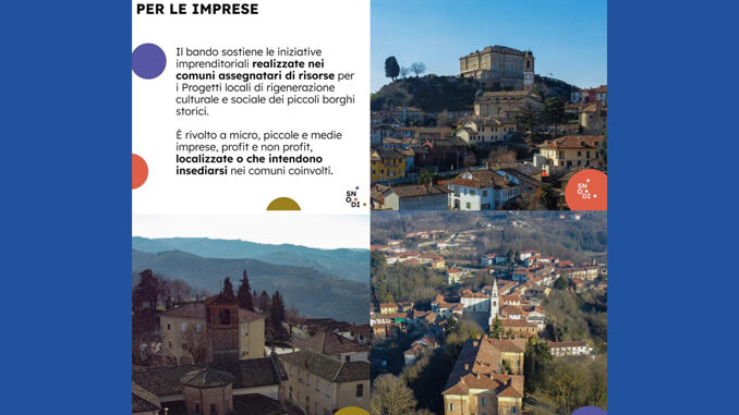 Prorogato fino al 29 settembre il Bando Imprese nei borghi di Guarene, Neviglie e Piea