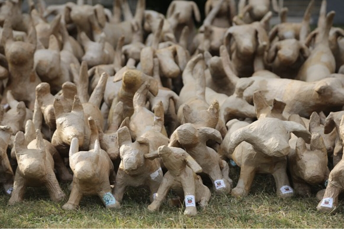 Statua Tributo Cani Angeli - In Poliresina, Finitura Pietra, 25.5 Cm, Per Ricordo Animali Domestici - Foto 6