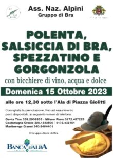 Gli Alpini di Bra, propongono la tradionale “polenta” con la salciccia