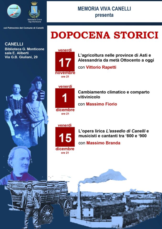 Arrivano i Dopocena storici alla biblioteca Monticone di Canelli