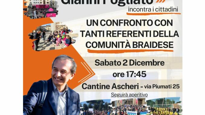 Il sindaco incontra i cittadini: sabato 2 dicembre a Cantine Ascheri