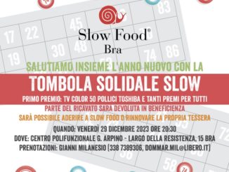 Con la Tombolata solidale e le cento cene Slow Wine,  Slow Food Bra, propone alcuni appuntamenti