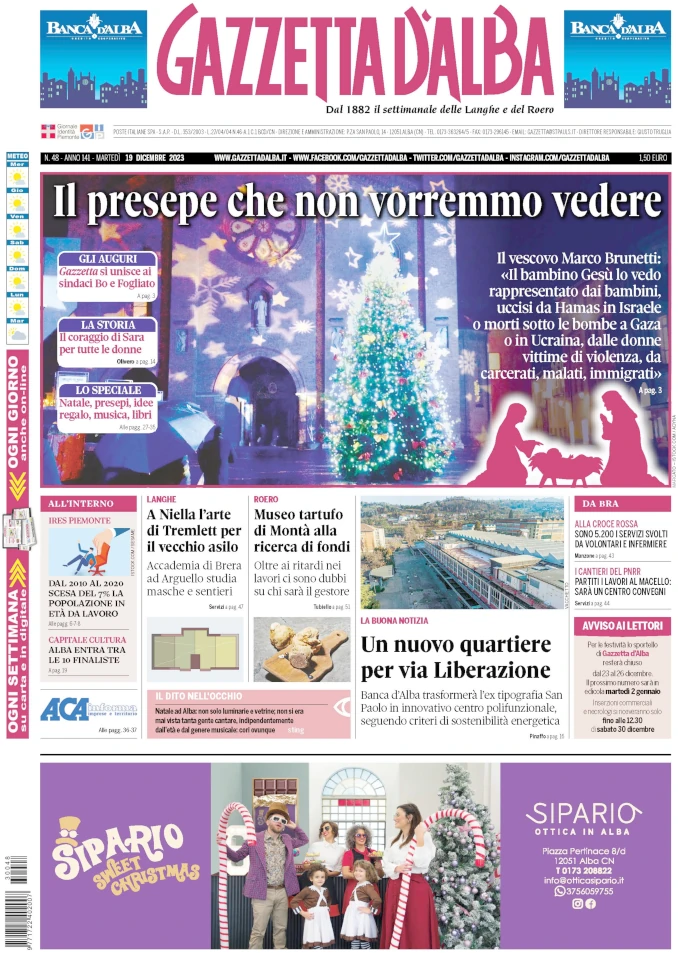 La copertina di Gazzetta d’Alba in edicola martedì 19 dicembre