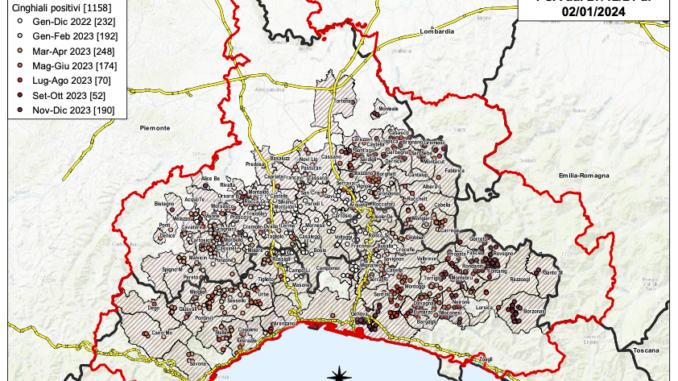2024_01_02_zona_restrizione_II Peste suina, 24 casi in più tra Piemonte e Liguria