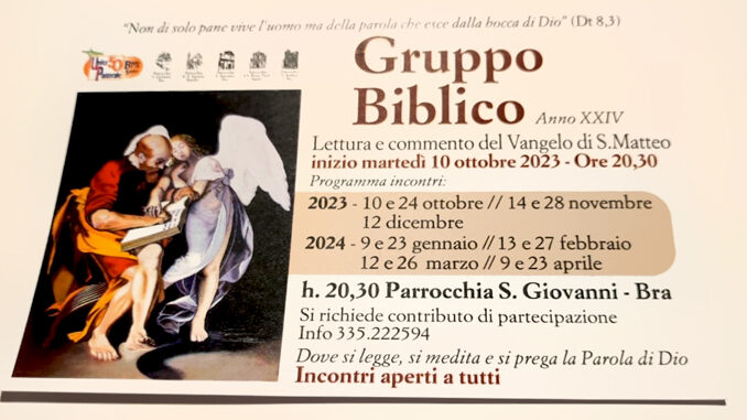 Gruppo Biblico a San Giovanni Battista questa sera alle 20.30