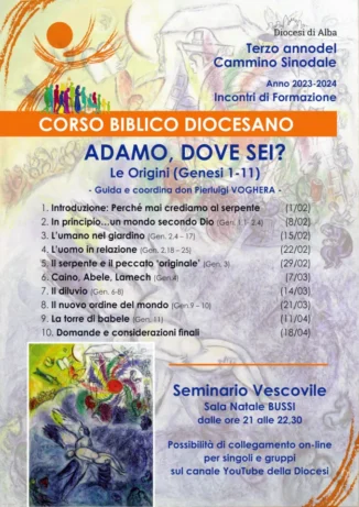 Parte questa sera il corso biblico nel seminario di Alba 1