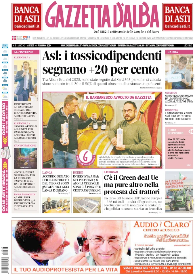 La copertina di Gazzetta d’Alba in edicola martedì 6 febbraio