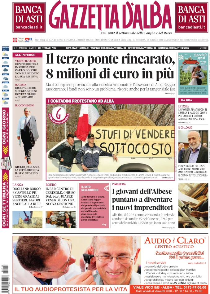 La copertina di Gazzetta d’Alba in edicola martedì 20 febbraio