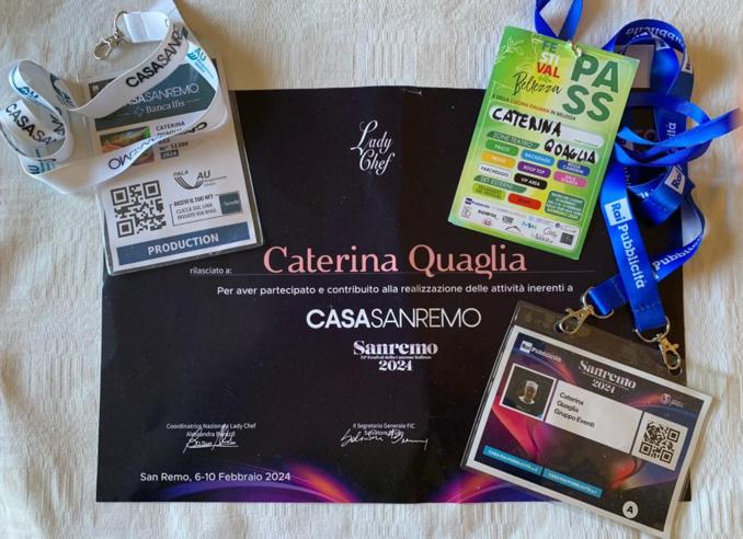 A tu per tu con Caterina Quaglia, consigliera nazionale Lady chef, nelle cucine del Festival di Sanremo 16