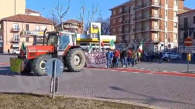 Ad Asti la protesta dei trattori, duecento agricoltori in corteo