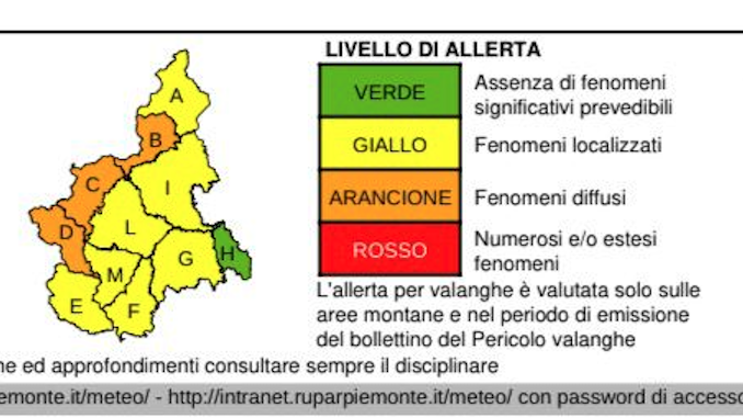 Maltempo: allerta arancione nelle montagne Nordoccidentali del Piemonye per rischio valanghe e idrogeologico 1