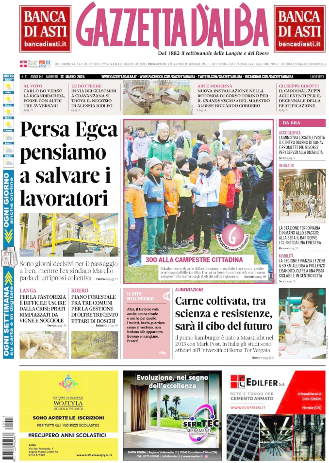 La copertina di Gazzetta d’Alba in edicola martedì 5 marzo 1
