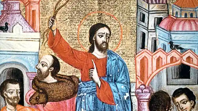 mercanti tempio Dio ha regalato un patto favorevole all’umanità
