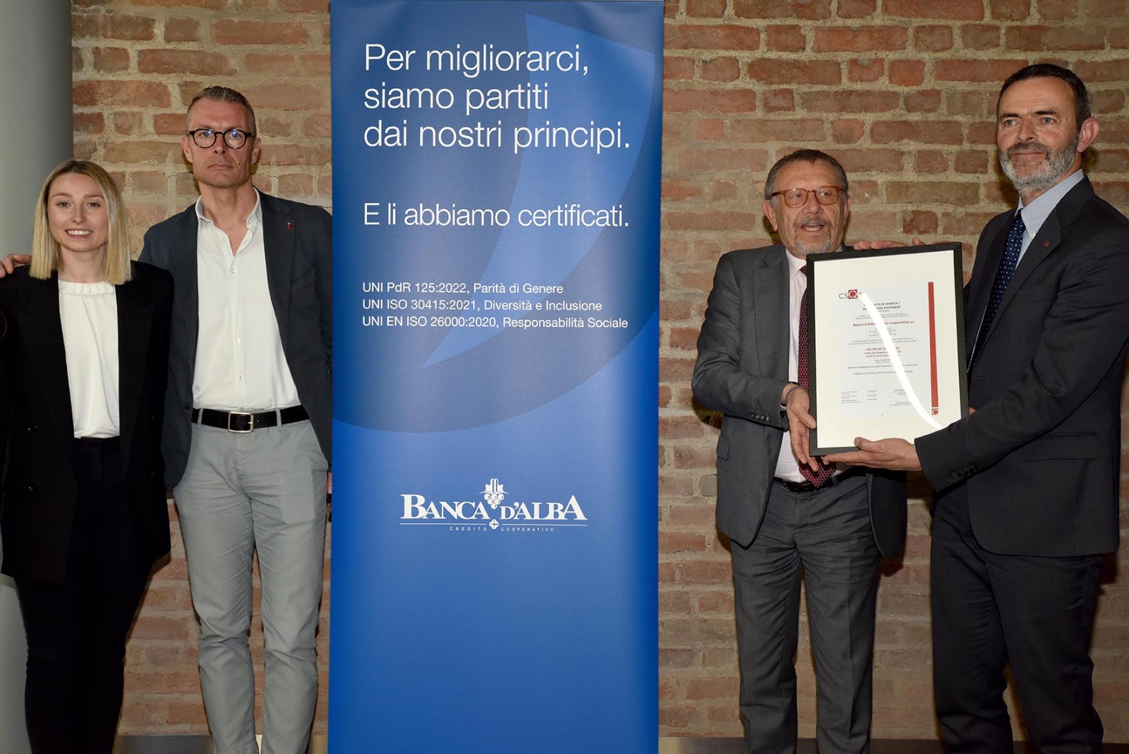 Banca d’Alba certifica il suo impegno sociale, etico e ambientale (VIDEO) 1