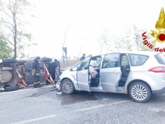 Incidente a Ruffia, due autovetture coinvolte