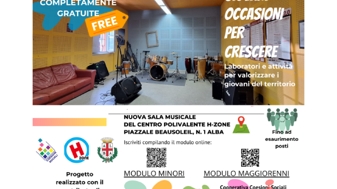 Tre workshop musicali nel mese di maggio nella Sala Prove rinnovata di “H-Zone”