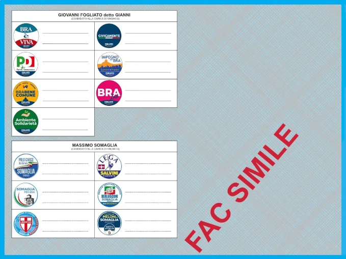Elezioni comunali: i fac-simile delle schede
