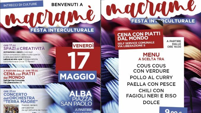 Immagine “Macramè – Intrecci di Culture” in piazza San Paolo ad Alba