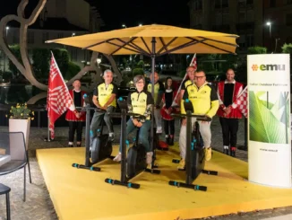 È partita la pedalata Alba 230,5 per festeggiare l'arrivo del Tour de France in città
