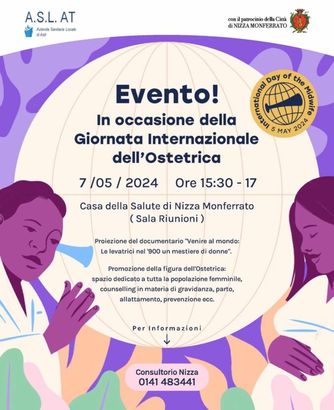 Giornata internazionale dell'ostetrica si celebra domani a Nizza Monferrato