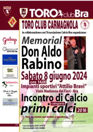 Calcio giovanile a Bra, il Toro club manda in campo i bambini in ricordo di don Rabino