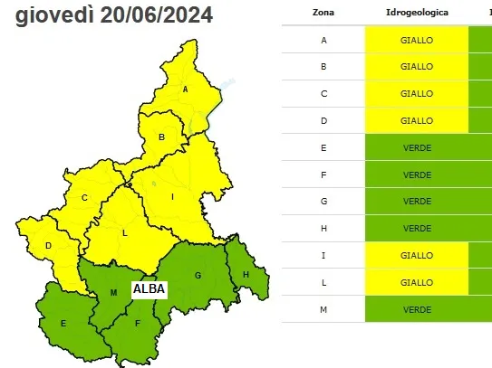In arrivo piogge e temporali al Nord, allerta gialla in Piemonte