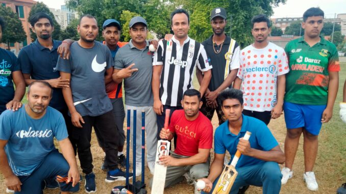 Giocare a cricket in zona H