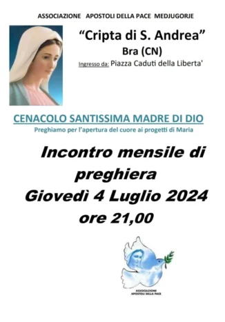 Gruppi di preghiera, questa sera in Sant'Andrea a Bra si apre il cenacolo