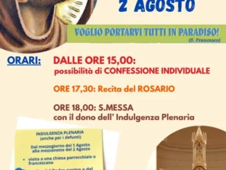 Clarisse  e cappuccini a Bra, con il perdono d'Assisi, inizia il mese di agosto, mese di santa Chiara
