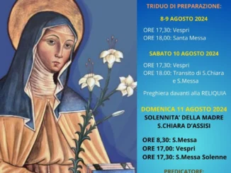 Clarisse: oggi inizia il triduo che porta alla festa di Santa Chiara