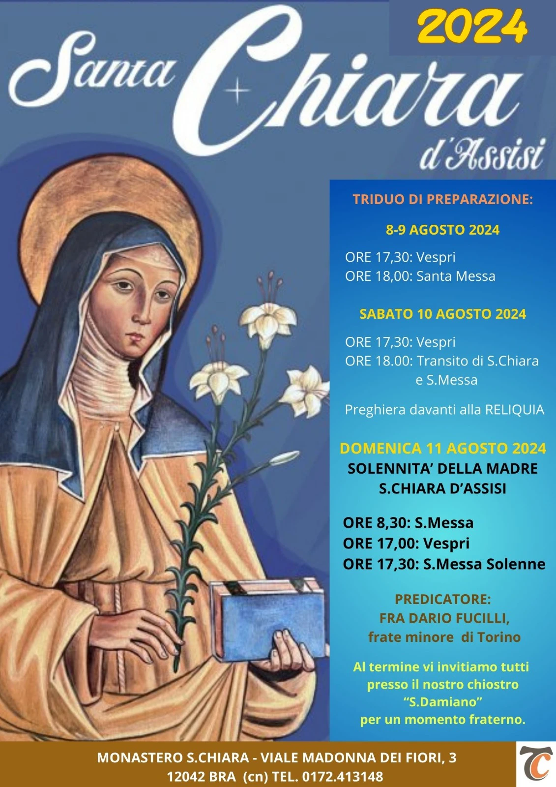 Clarisse: oggi inizia il triduo che porta alla festa di Santa Chiara