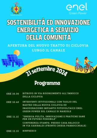 Ciclovia e centrale solare: Narzole inaugura il nuovo volto del canale Enel