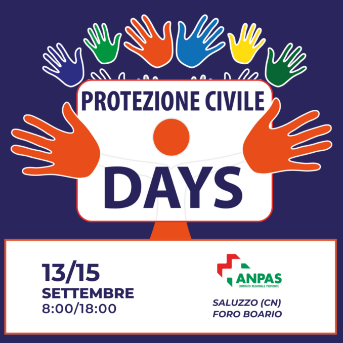 Dal 13 al 15 settembre a Saluzzo ci sono i Protezione civile days con l'Anpas