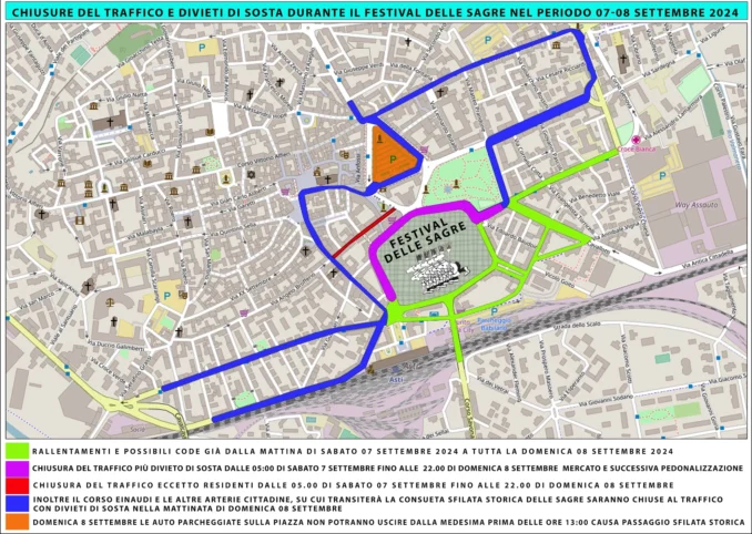 Festival delle sagre ad Asti, ecco come cambia la viabilità