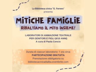 Alla Biblioteca civica “Giovanni Ferrero” di Alba, “Mitiche famiglie”: laboratori di animazione teatrale per genitori e figli